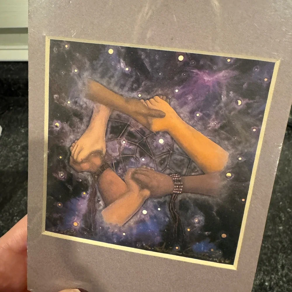 New Sealed Handpainted Prints Tree and Galactic Arm in Arm Friendship